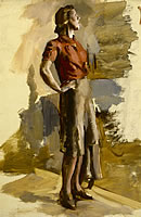 Woman standing, hand on her hip