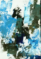 Abstract in dark and light blue and...